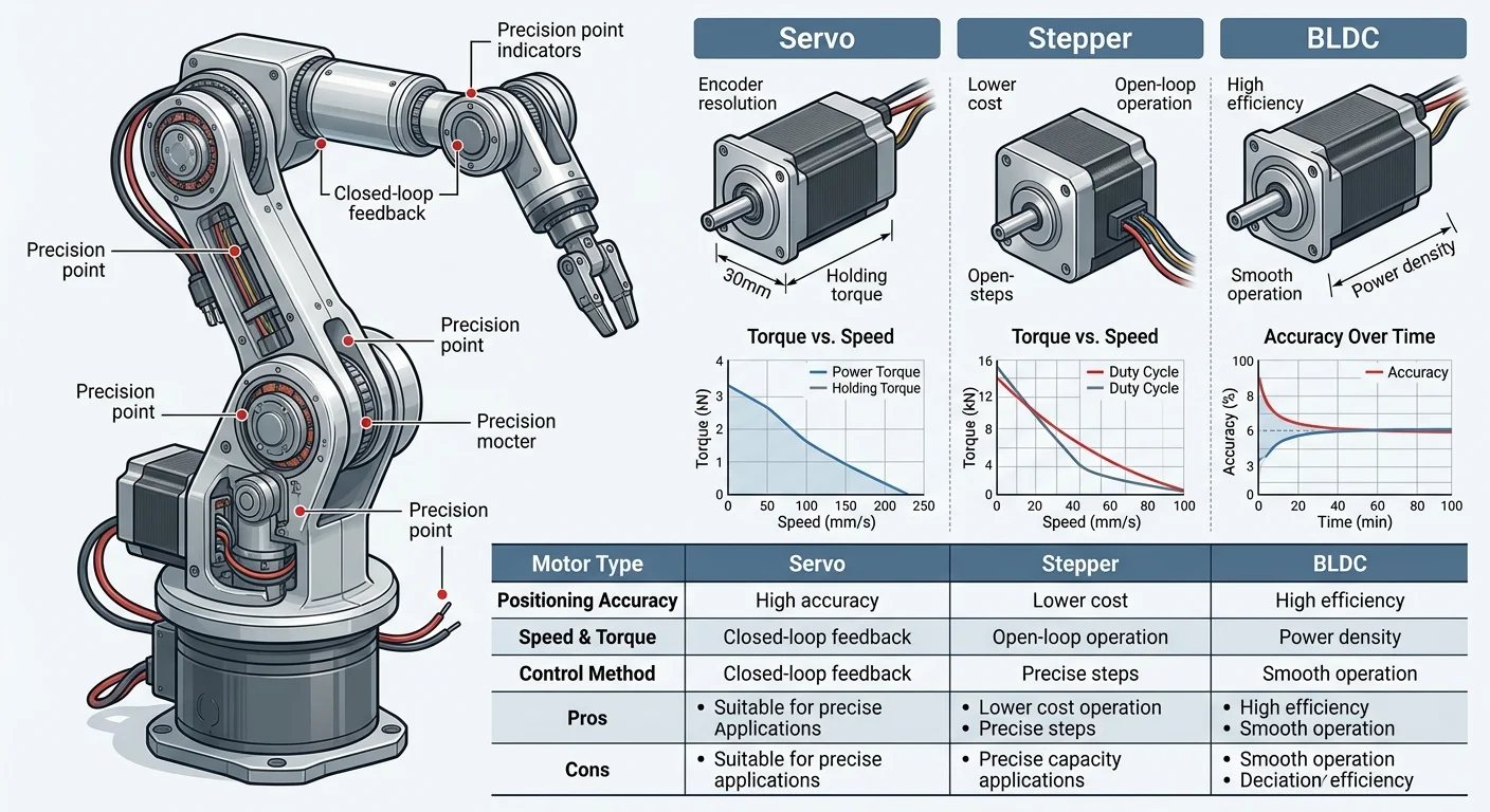 Naon Kagunaan Panangan Robot Pikeun Motor Servo Vs Stepper Vs Bldc Naon Kagunaan Panangan Robot Pikeun Motor Servo Vs Stepper Vs Bldc